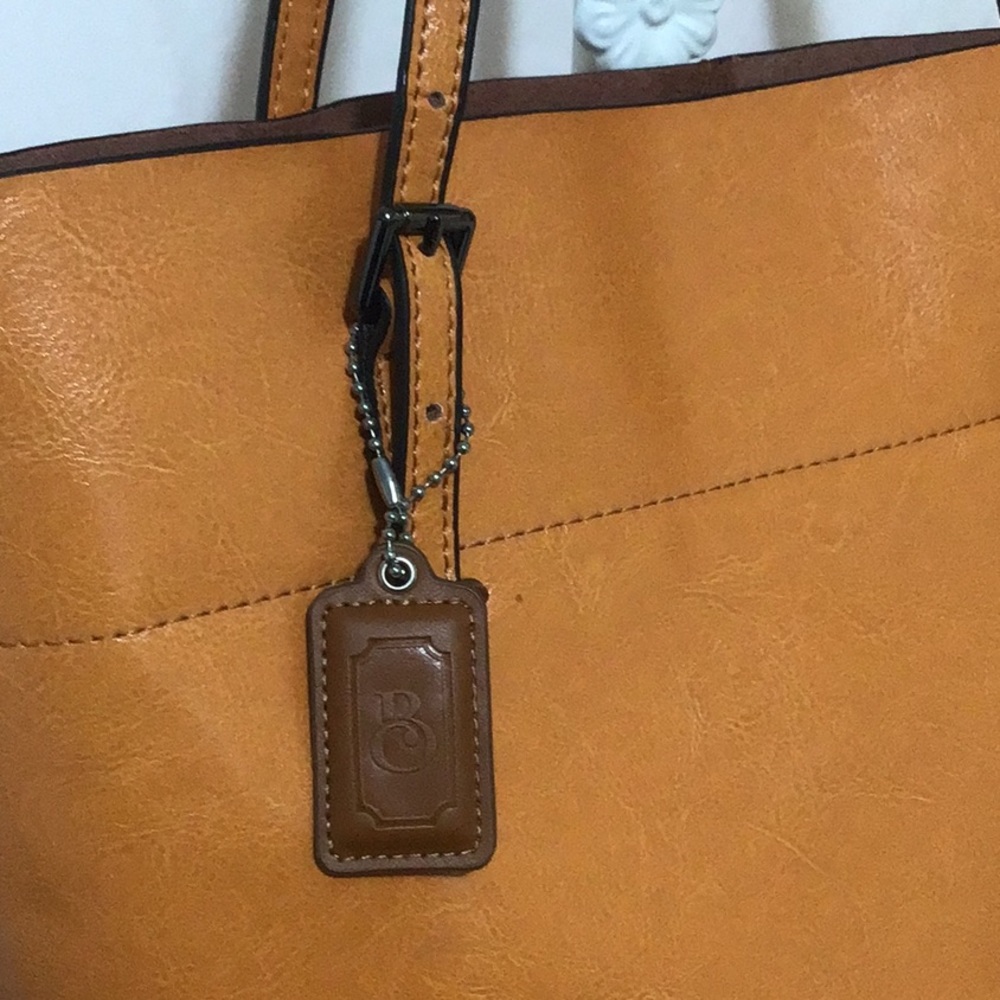 B Monogram Unique Large Leather Bag